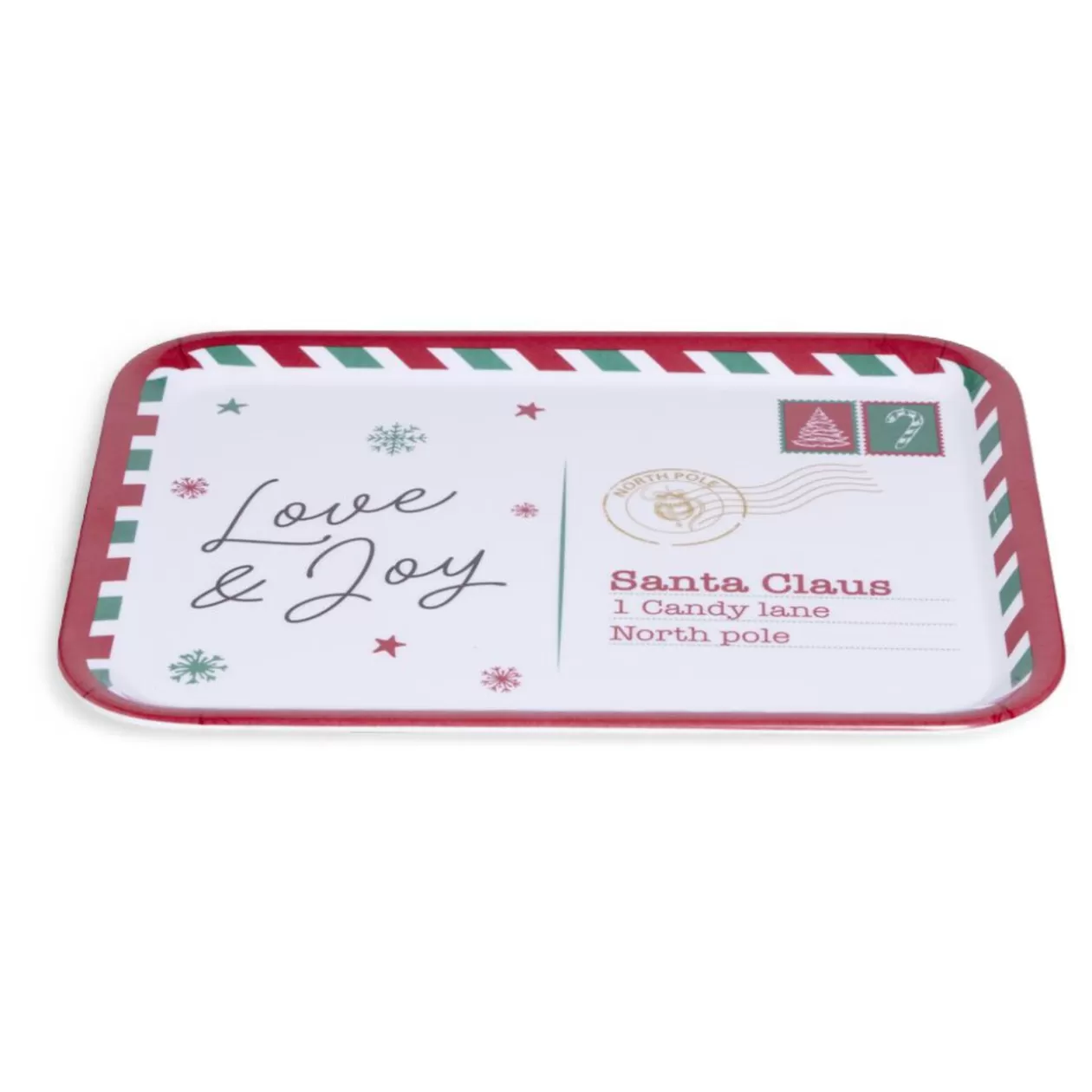 Gifi Plateau de service rectangulaire Noël mélaminé motif carte postale 19x37,5cm< Vaisselle Et Accessoires De Table