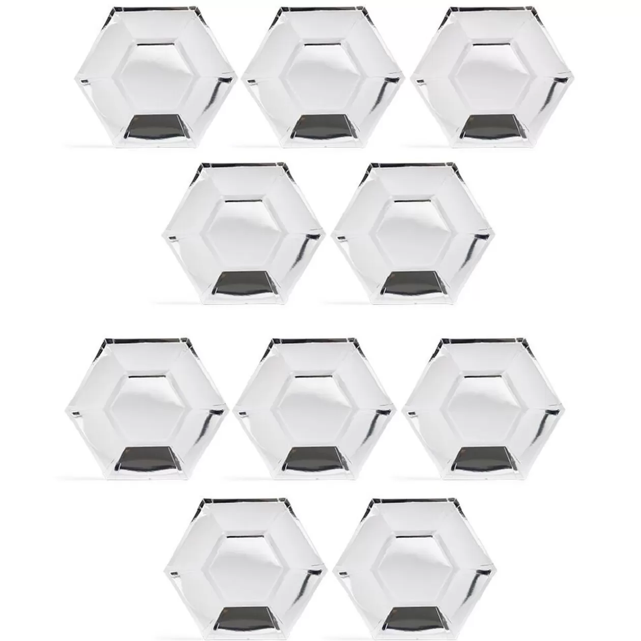 Plateau hexagonal carton argenté métallisé Ø26cm x10>Gifi Cheap