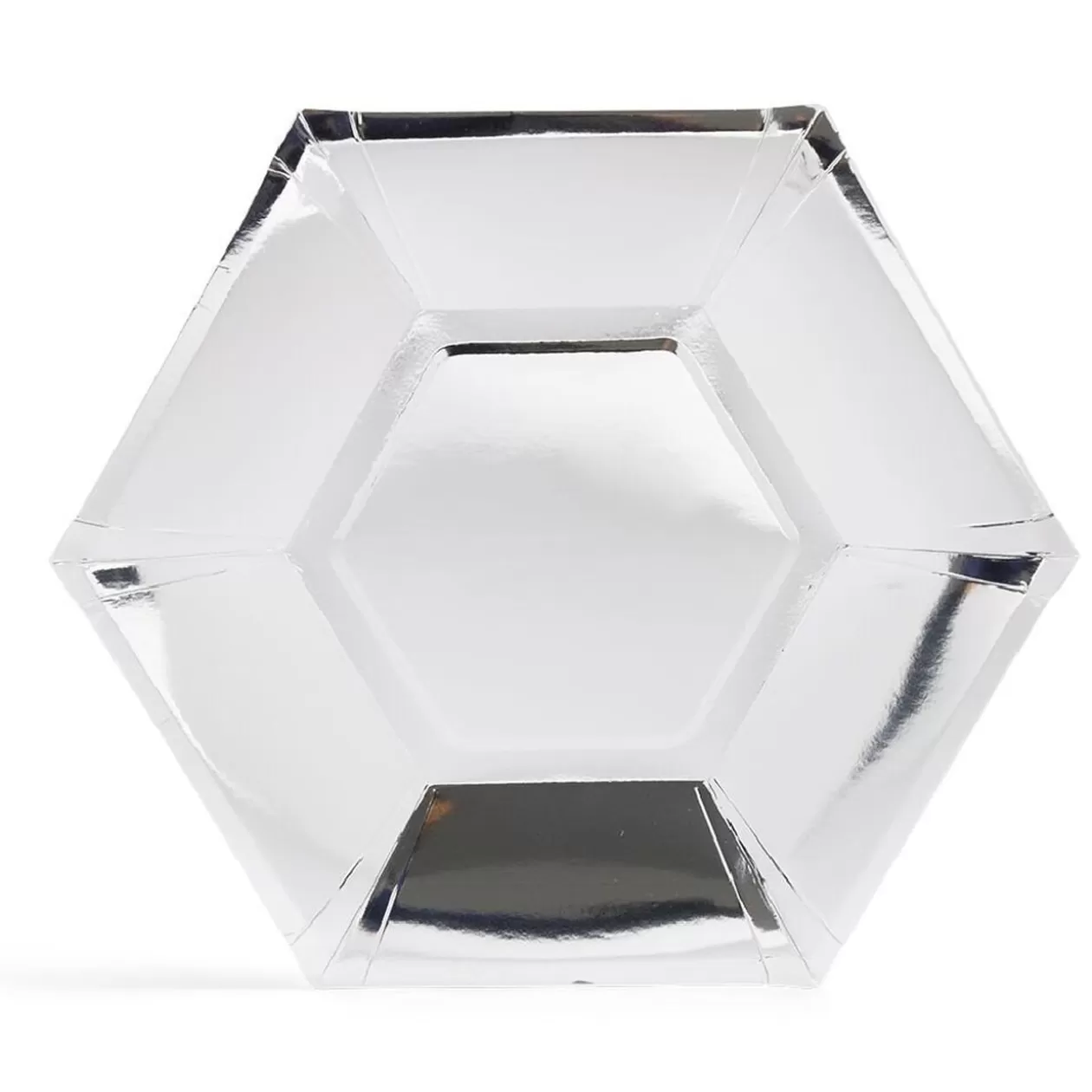 Plateau hexagonal carton argenté métallisé Ø26cm x10>Gifi Cheap