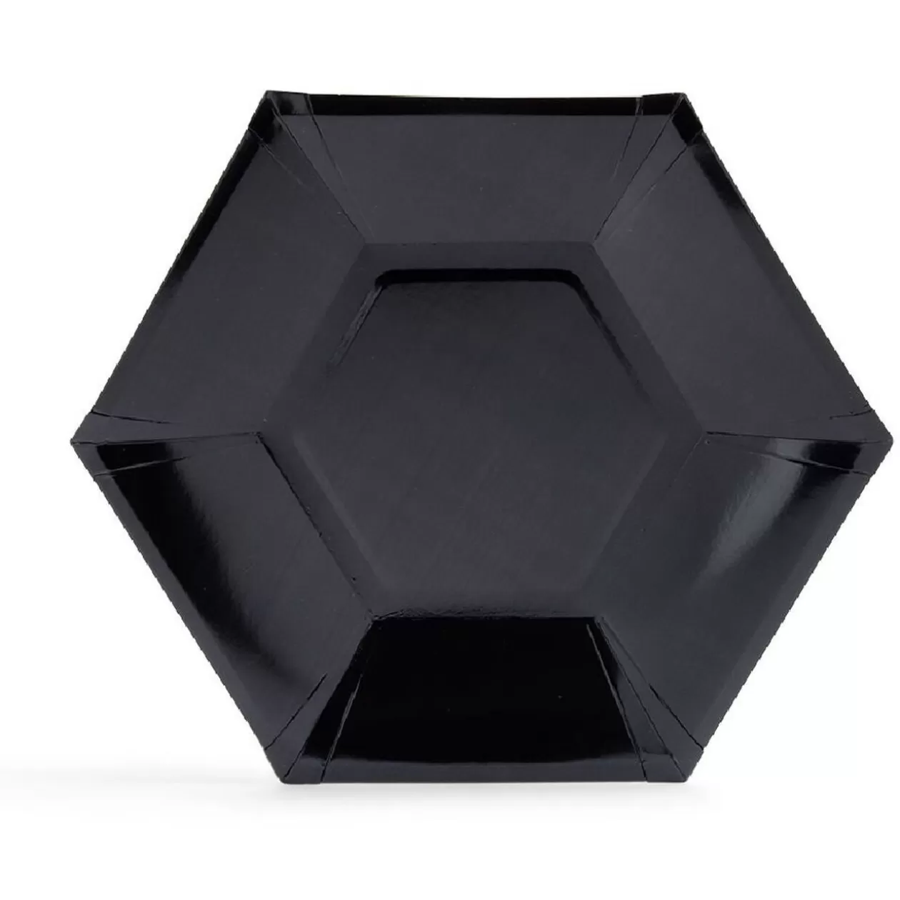Plateau hexagonal carton noir Ø26cm x10>Gifi Sale