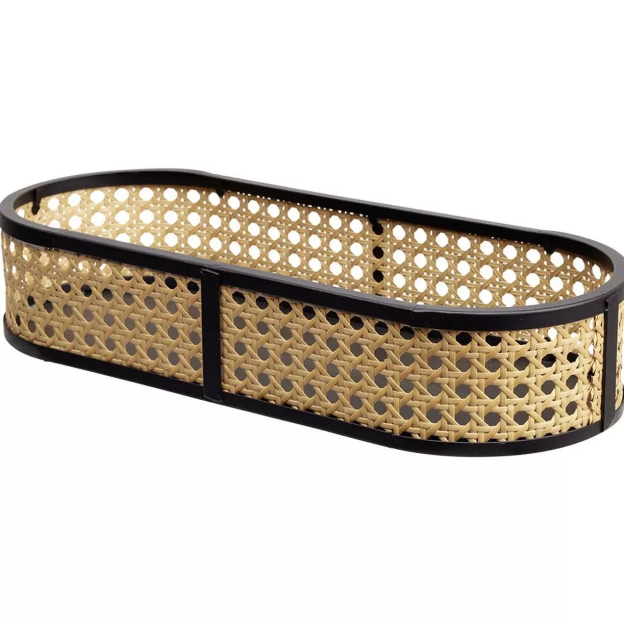 Plateau ovale cannage rotin naturel noir>Gifi Clearance