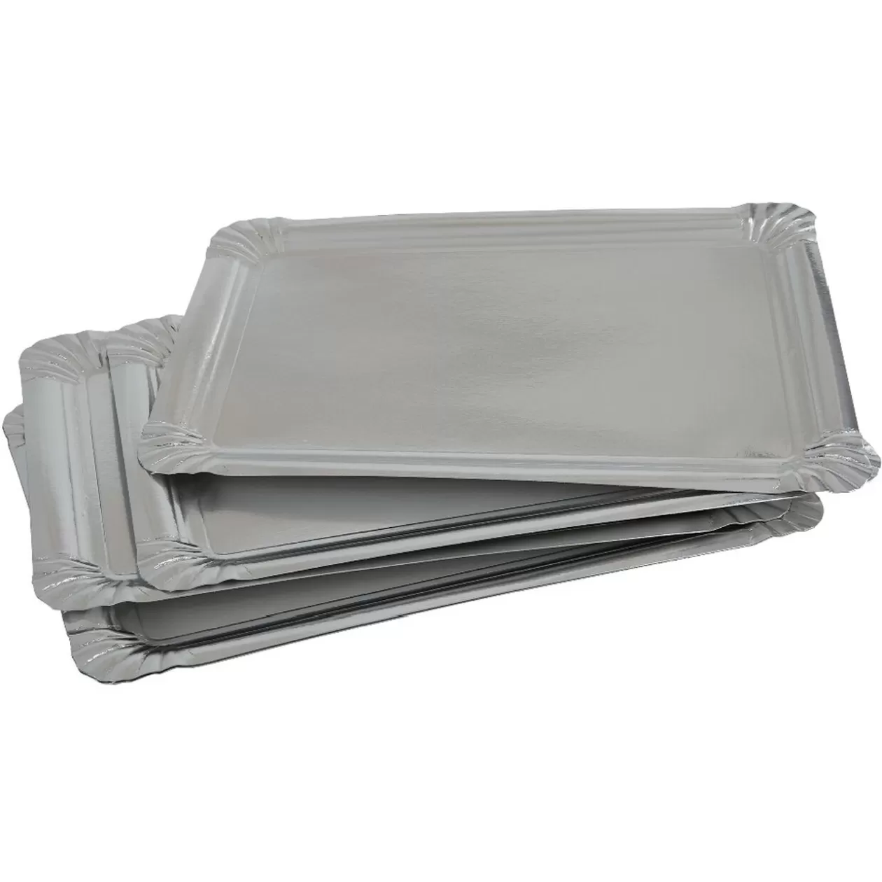 Plateau rectangulaire argenté en carton x5>Gifi New