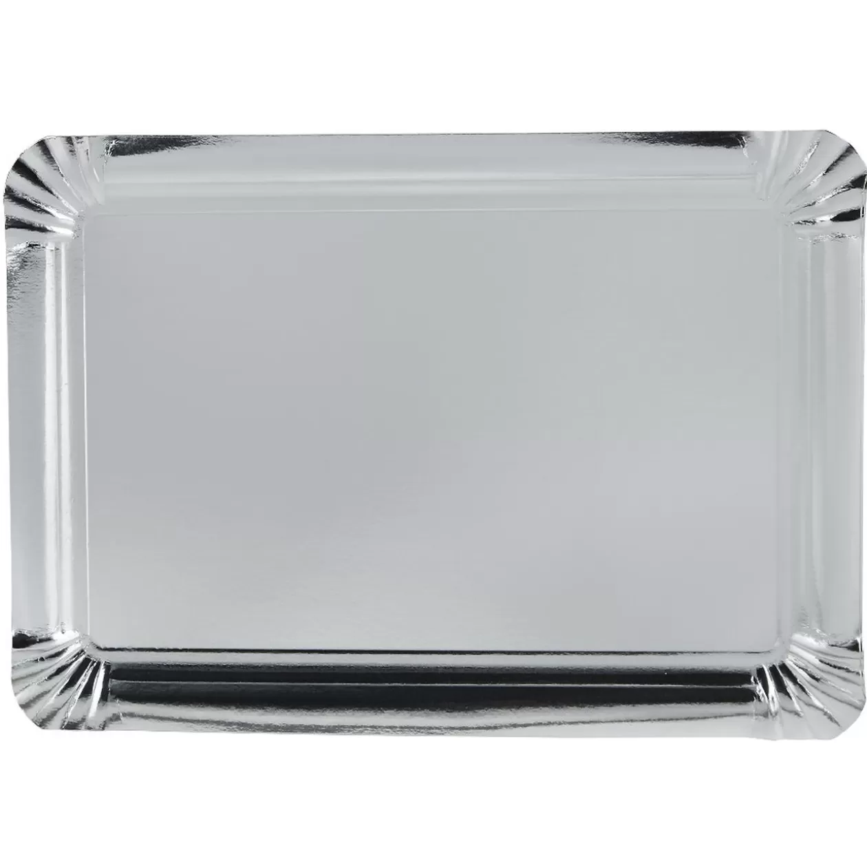 Plateau rectangulaire argenté en carton x5>Gifi New