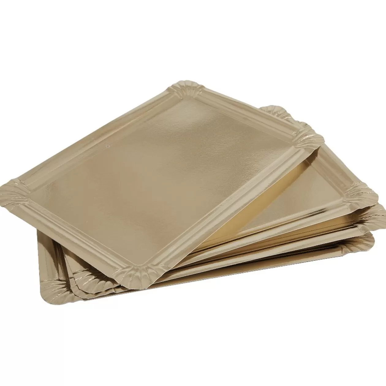 Plateau rectangulaire doré en carton x5>Gifi New