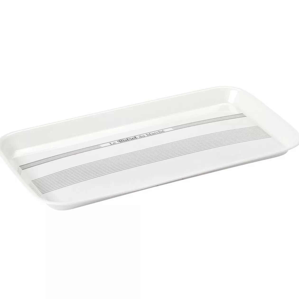 Plateau rectangulaire mélamine blanc écritures noires>Gifi Shop