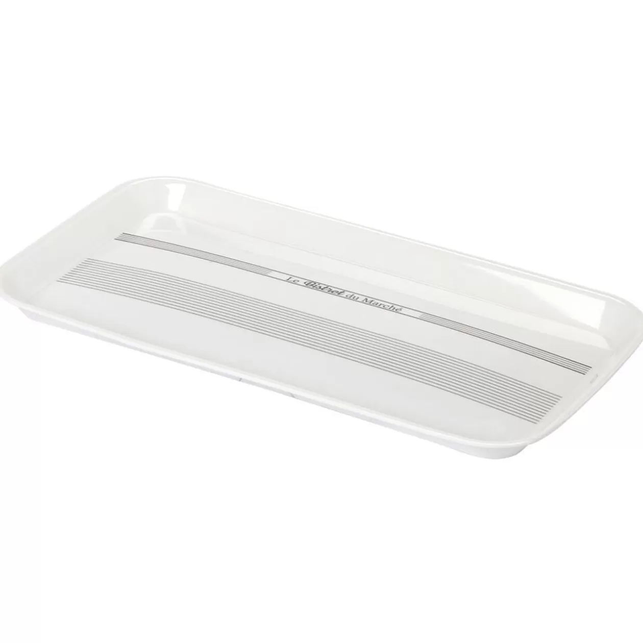 Plateau rectangulaire mélamine blanc écritures noires>Gifi Shop