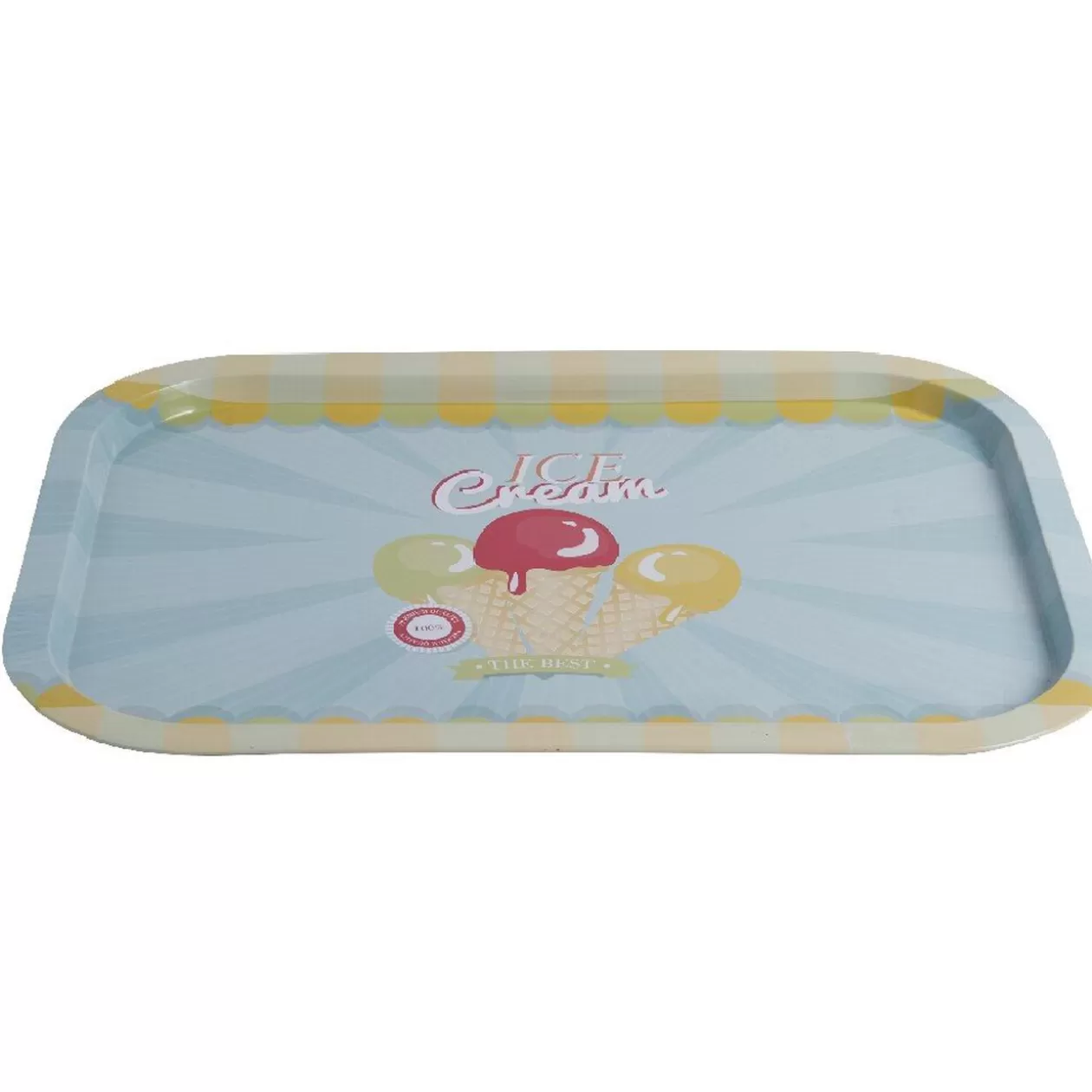 Plateau rectangulaire métal décor glace multicolore>Gifi Best