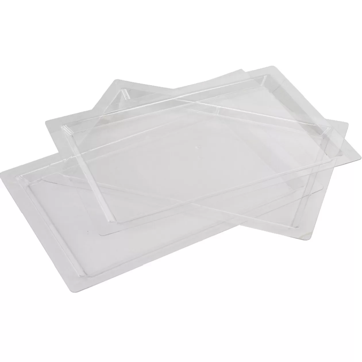 Plateau rectangulaire plastique réutilisable transparent x3>Gifi Discount