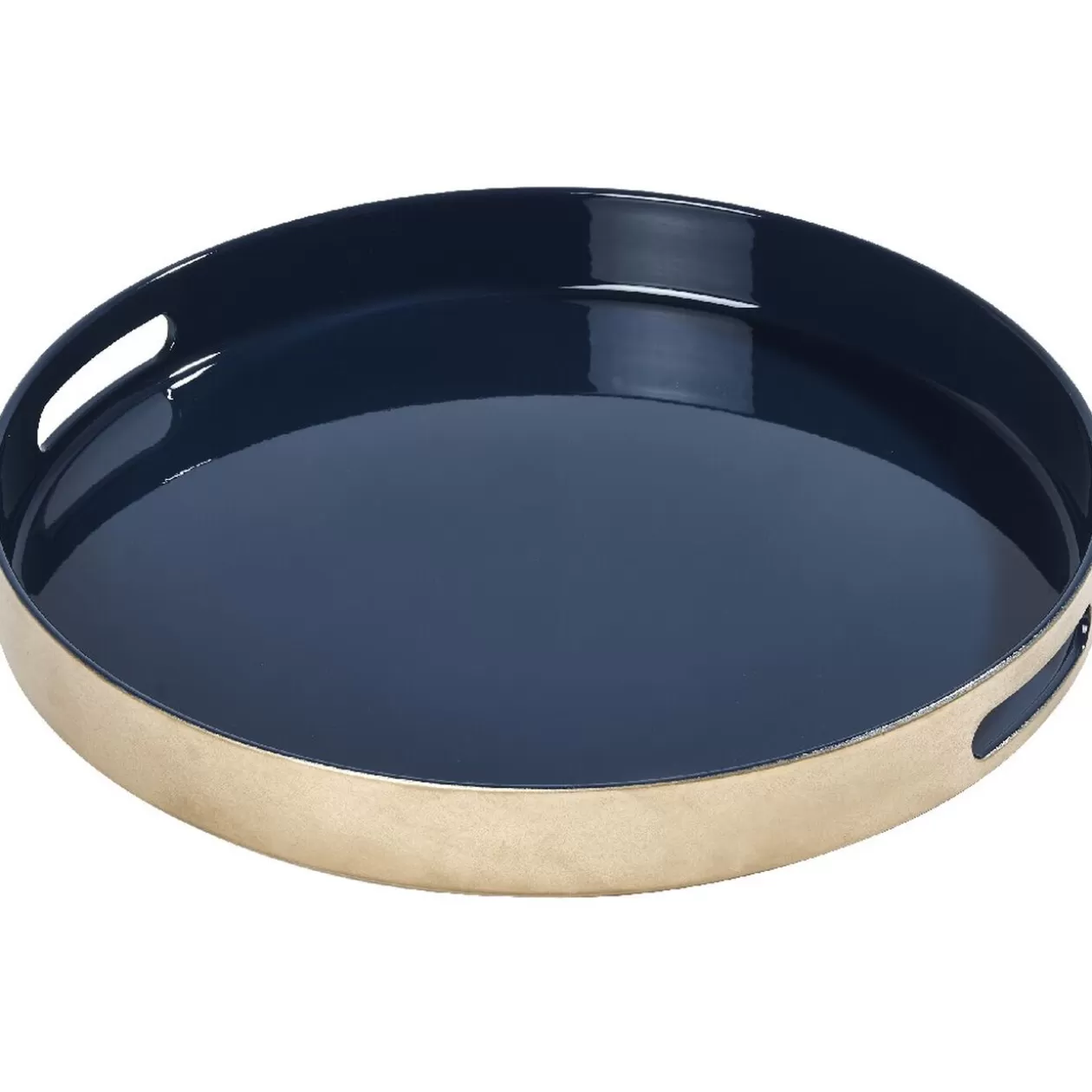 Plateau rond bleu nuit et doré>Gifi Outlet