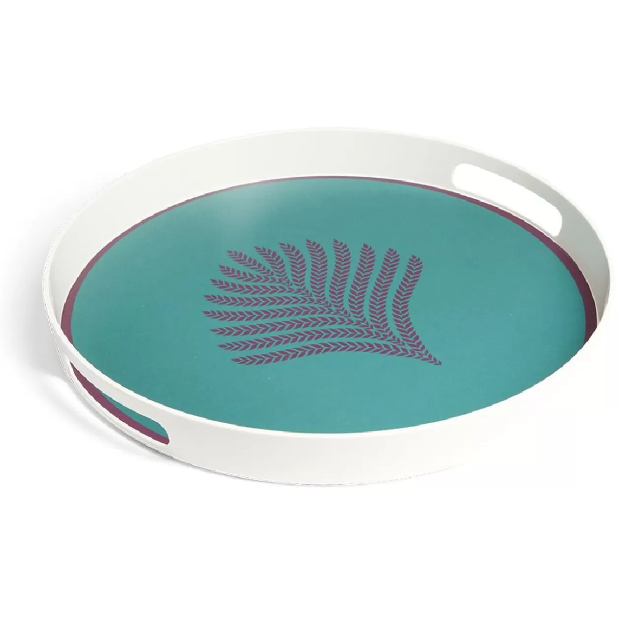 Gifi Plateau rond feuille exotique mélaminé vert Ø34,5xH4,1cm< Vaisselle Et Accessoires De Table