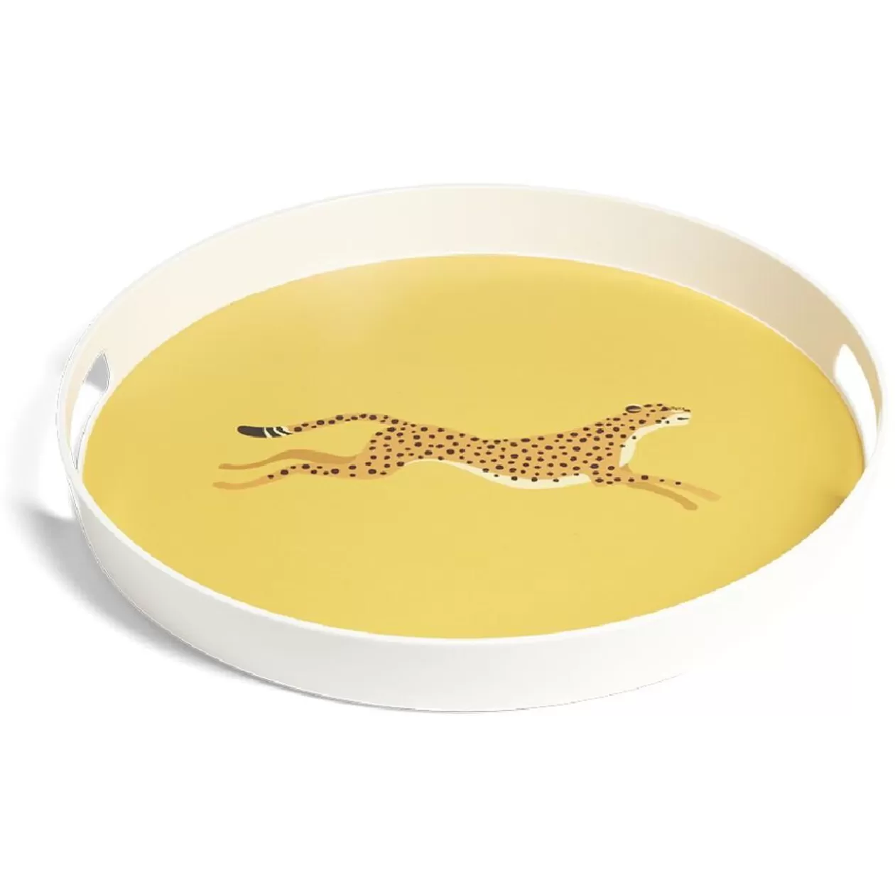 Gifi Plateau rond léopard mélaminé jaune Ø34,5xH4,1cm< Vaisselle Et Accessoires De Table