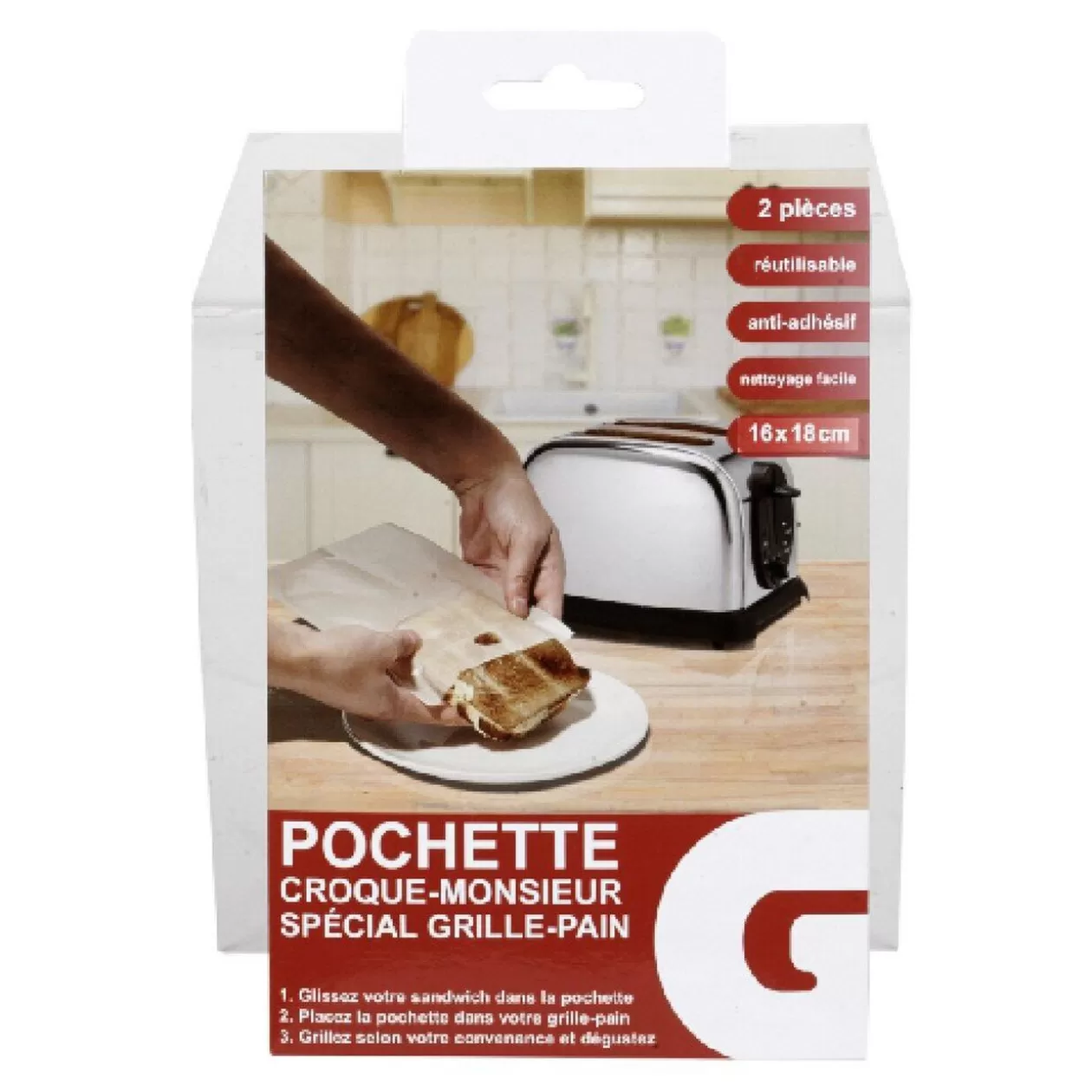 Gifi Pochette croque monsieur spécial grille pain x2< Conservation Alimentaire