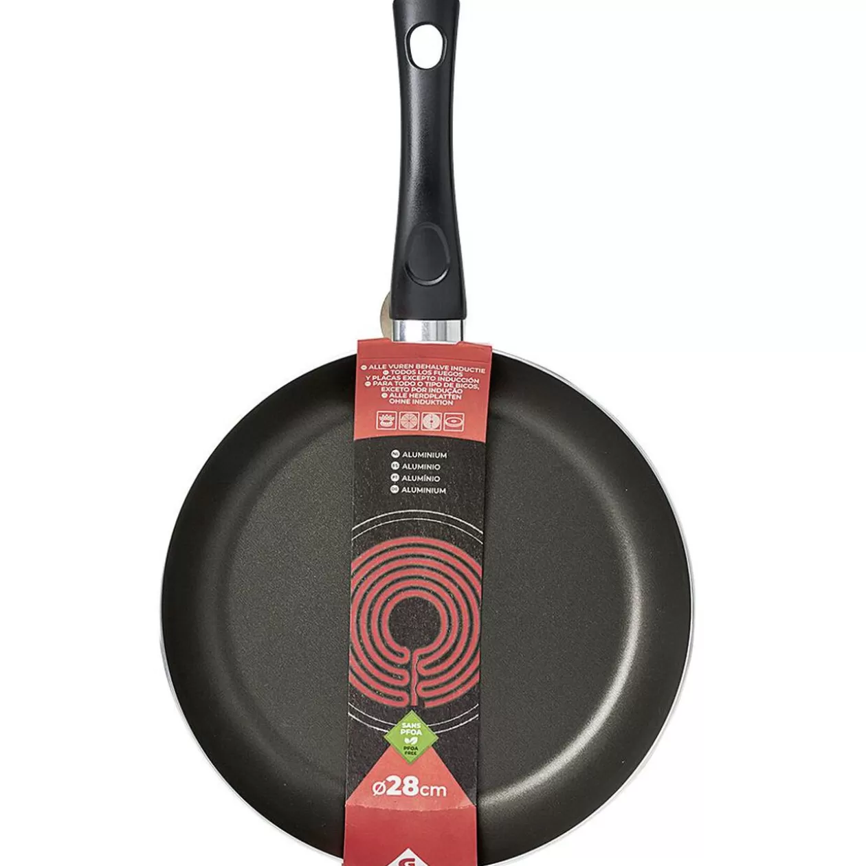 Gifi Poêle aluminium noir et rouge Ø28cm< Cuisson