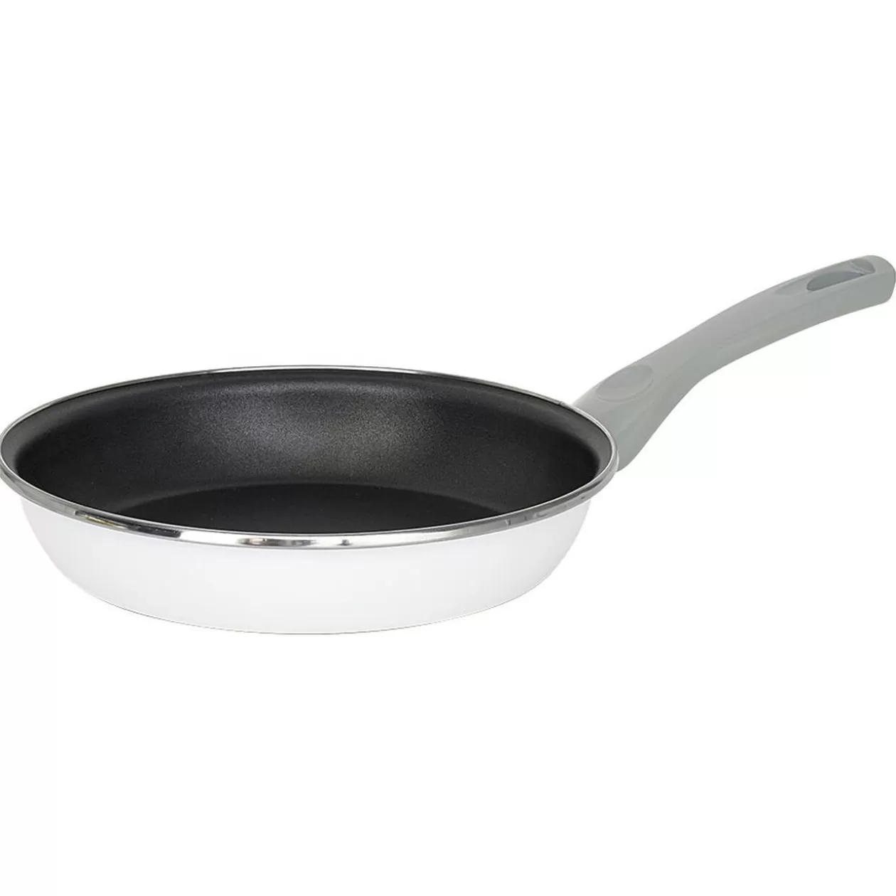 Gifi Poêle anti adhérente acier émaillé noir et blanc Ø24cm< Cuisson