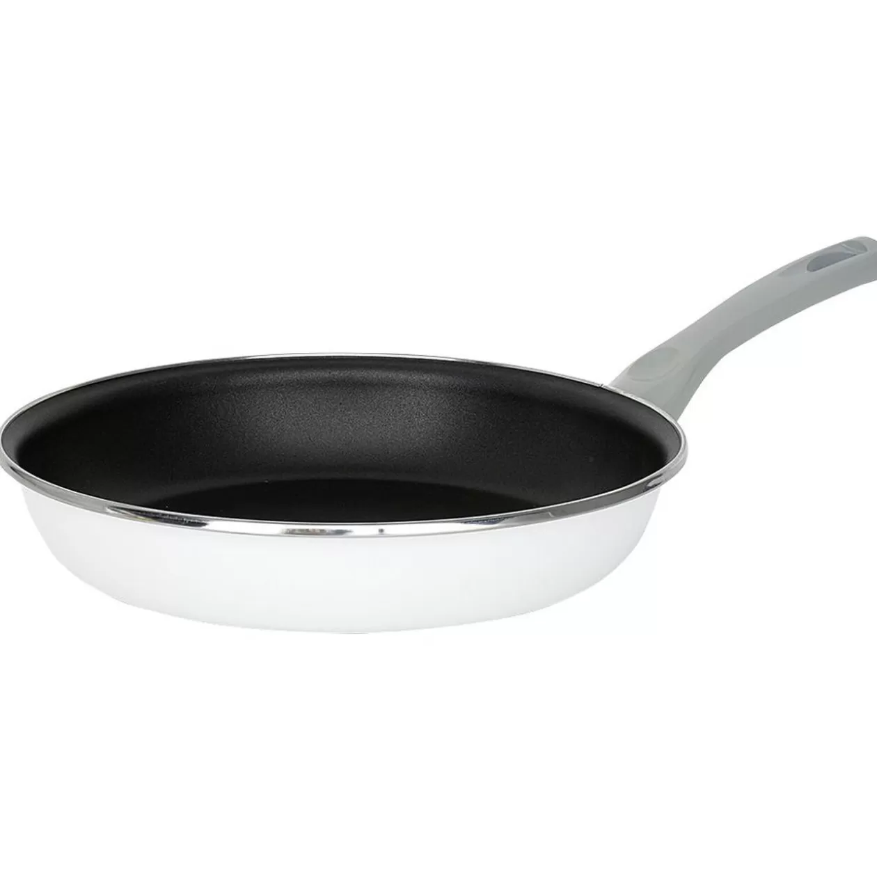 Gifi Poêle anti adhérente acier émaillé noir et blanc Ø28cm< Cuisson