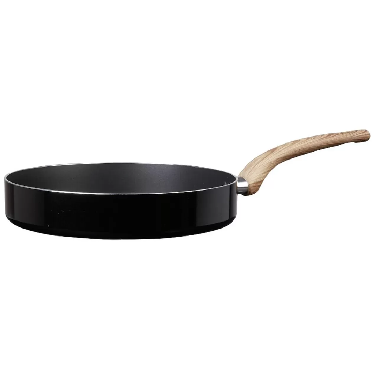 Gifi Poêle noire manche effet bois Ø 28< Cuisson