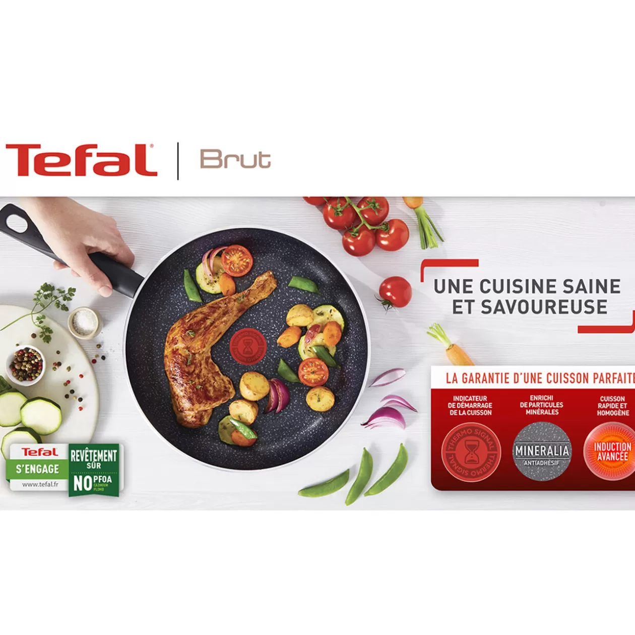 Gifi Poêle Téfal effet pierre grise et noire Ø30cm< Cuisson