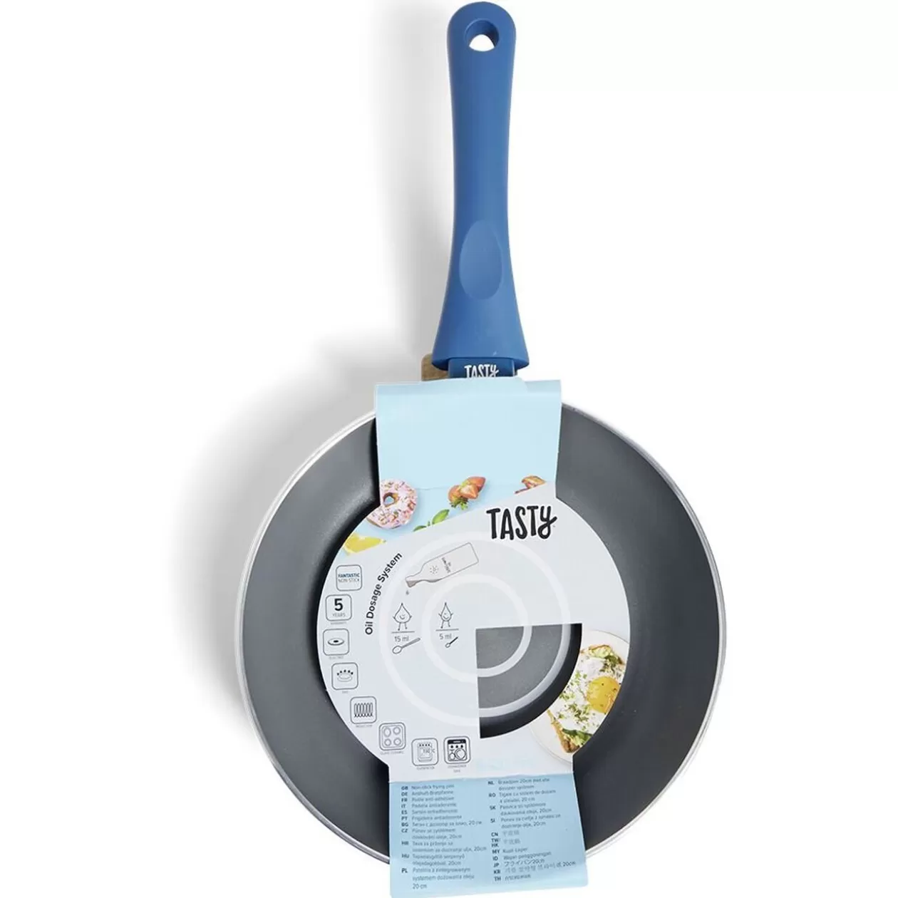 Gifi Poêle tous feux Ø20cm aluminium gris et bleu< Cuisson