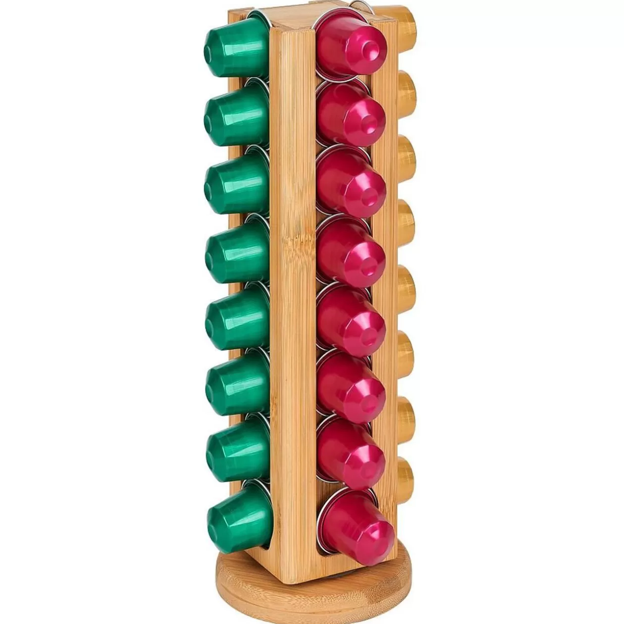 Gifi Porte capsules rotatif en bambou Ø10xH29cm< Rangement De Cuisine