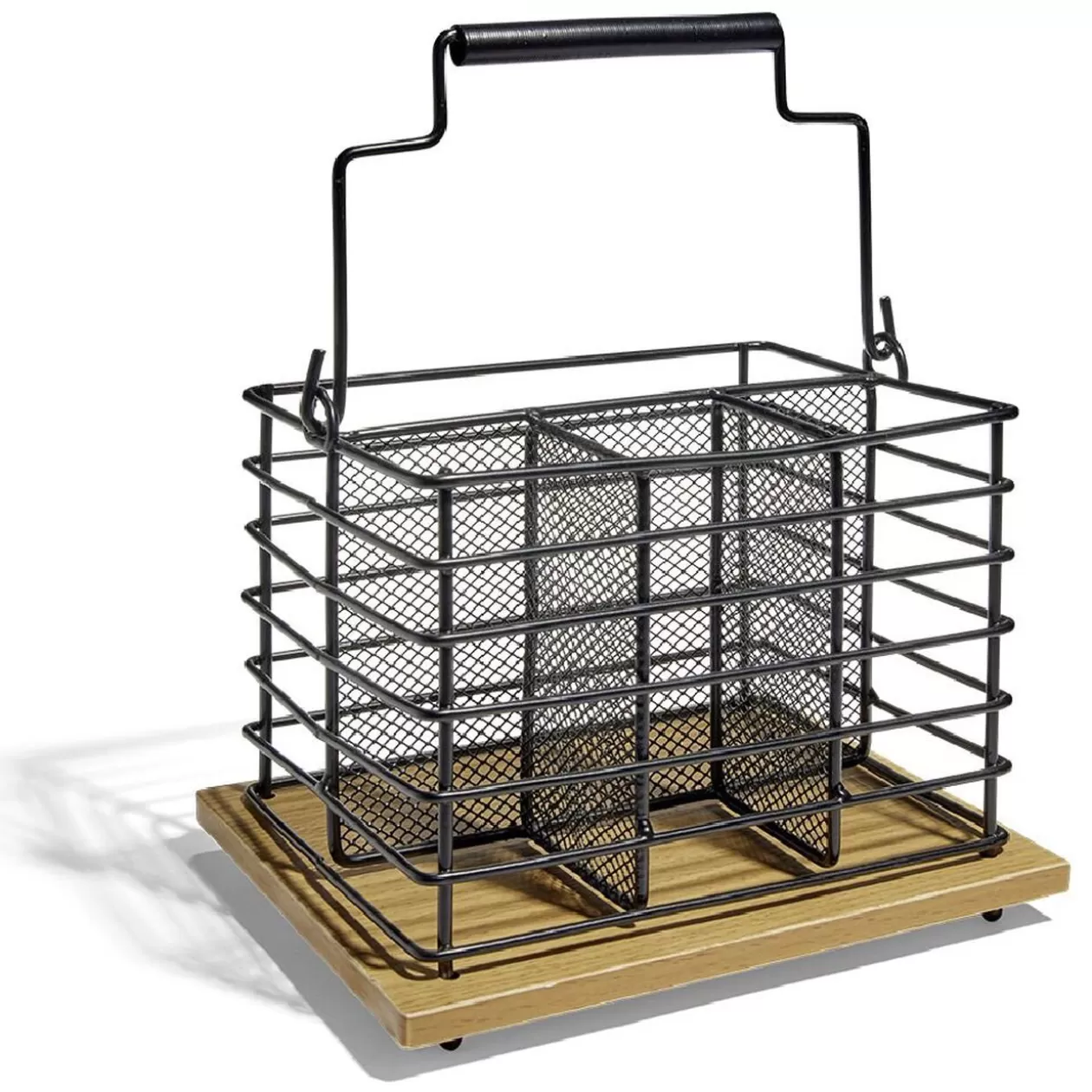 Gifi Porte couverts fer noir et bois marron 17,5x14x12cm< Rangement De Cuisine