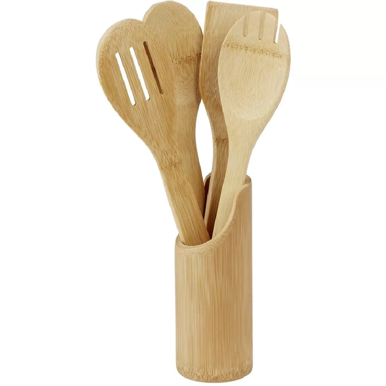 Gifi Pot avec 4 ustensiles de cuisine en bambou< Préparation Culinaire