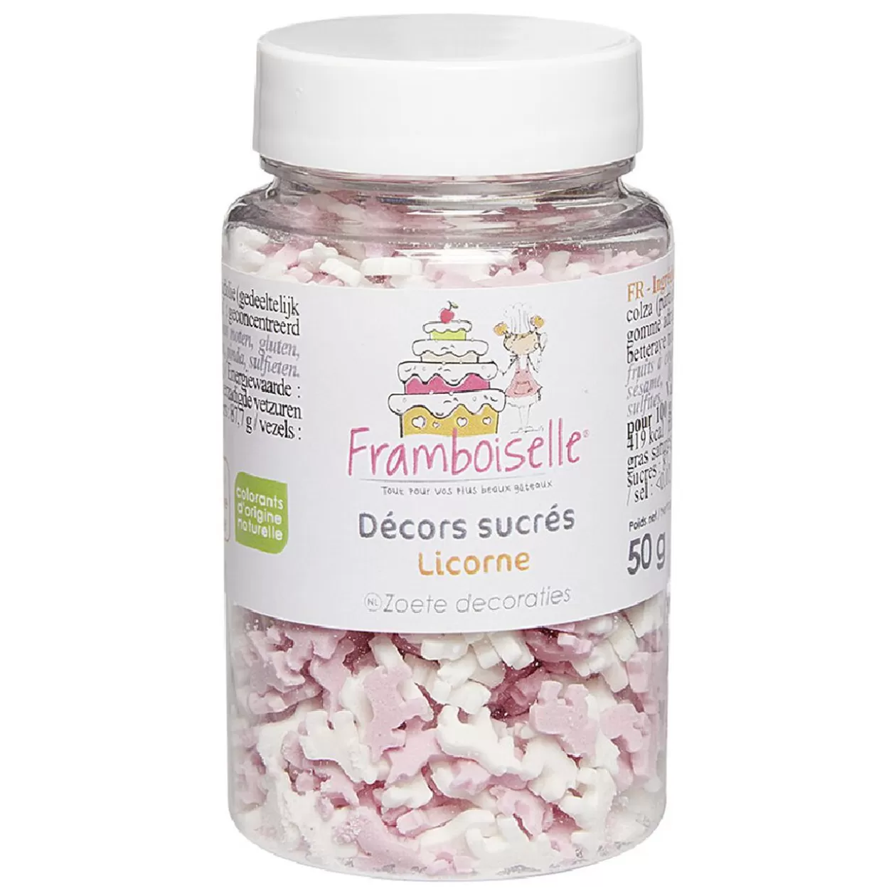 Gifi Pot de Décor en sucre Modèle Licorne Rose et Blanc< Préparation Culinaire