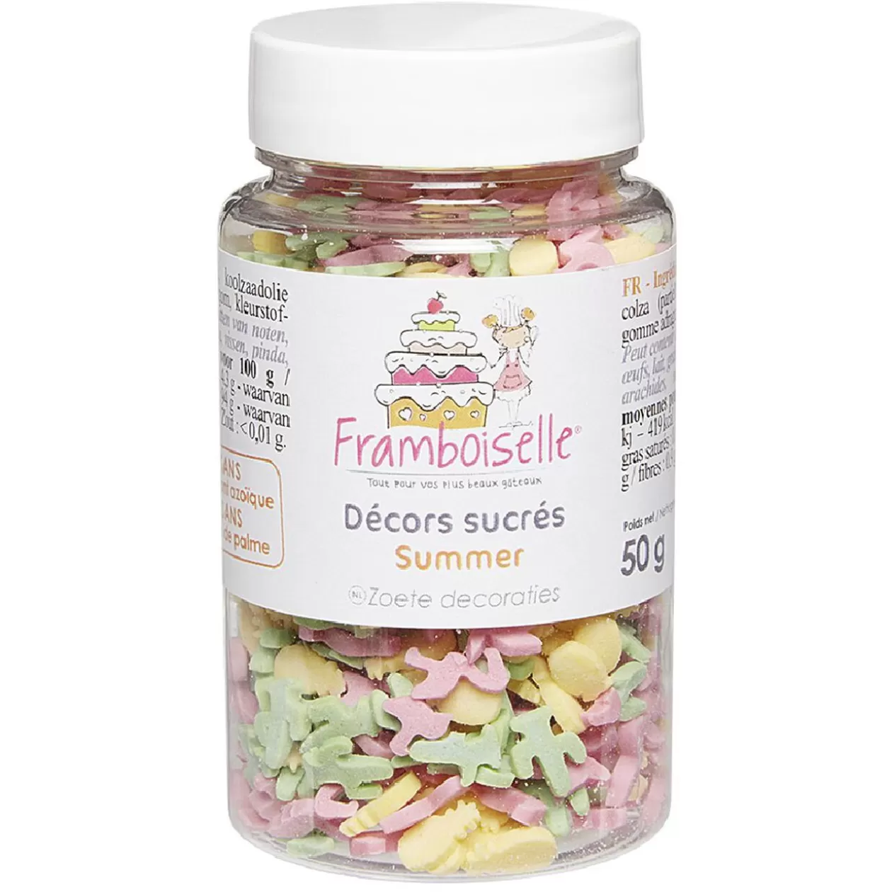 Gifi Pot de Décor en sucre Modèle Tropical Orange, Vert et Rose< Préparation Culinaire