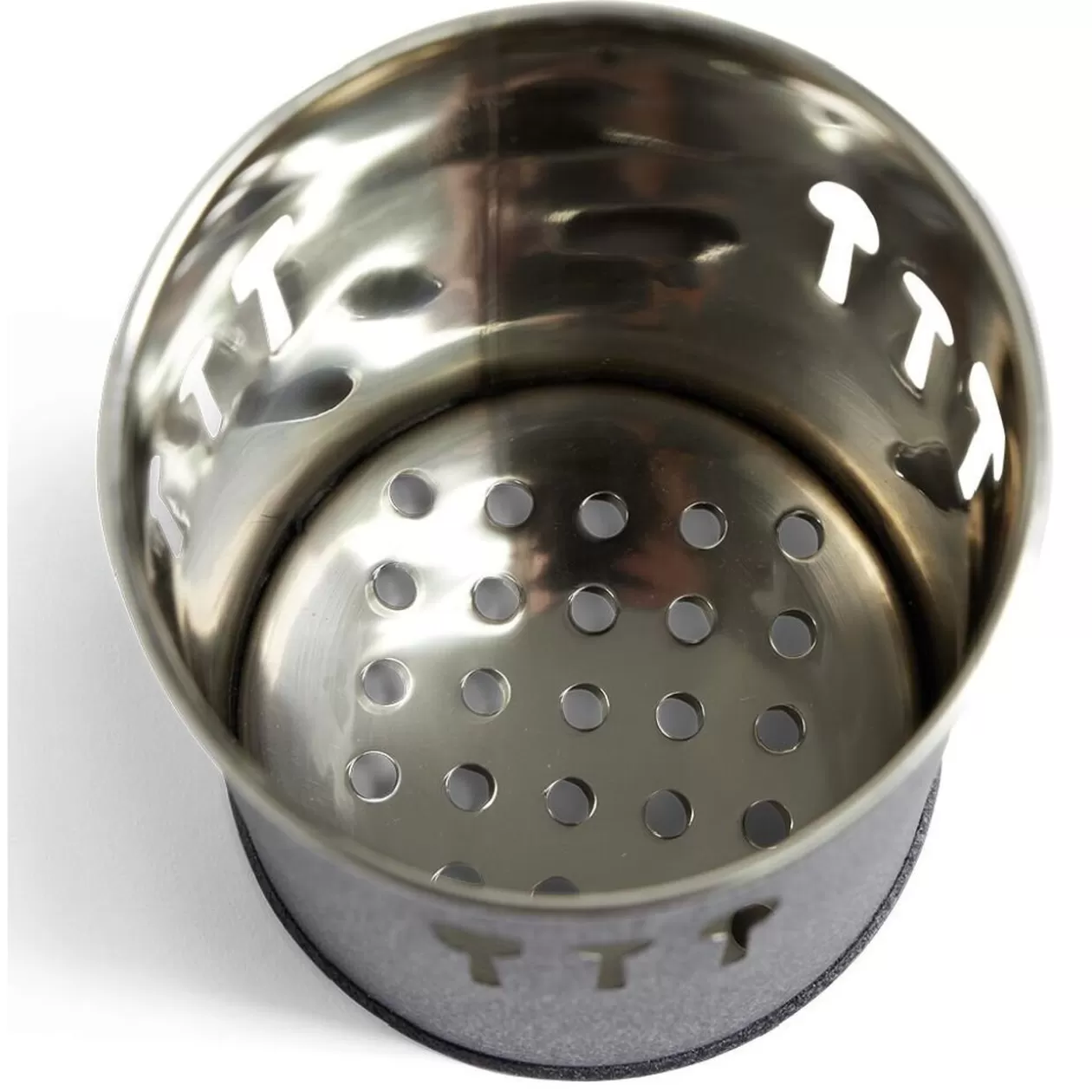 Gifi Pot range-couverts Ø10xH.15cm inox finition gris crocodile< Rangement De Cuisine