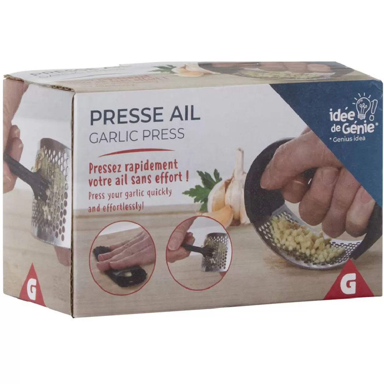 Gifi Presse ail en inox avec brosse de nettoyage< Préparation Culinaire