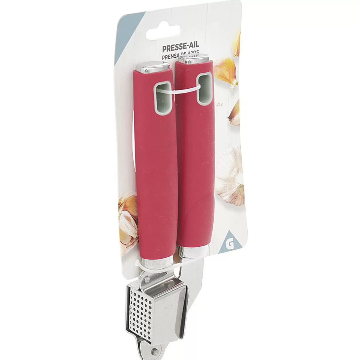 Gifi Presse ail inox rouge et gris< Préparation Culinaire