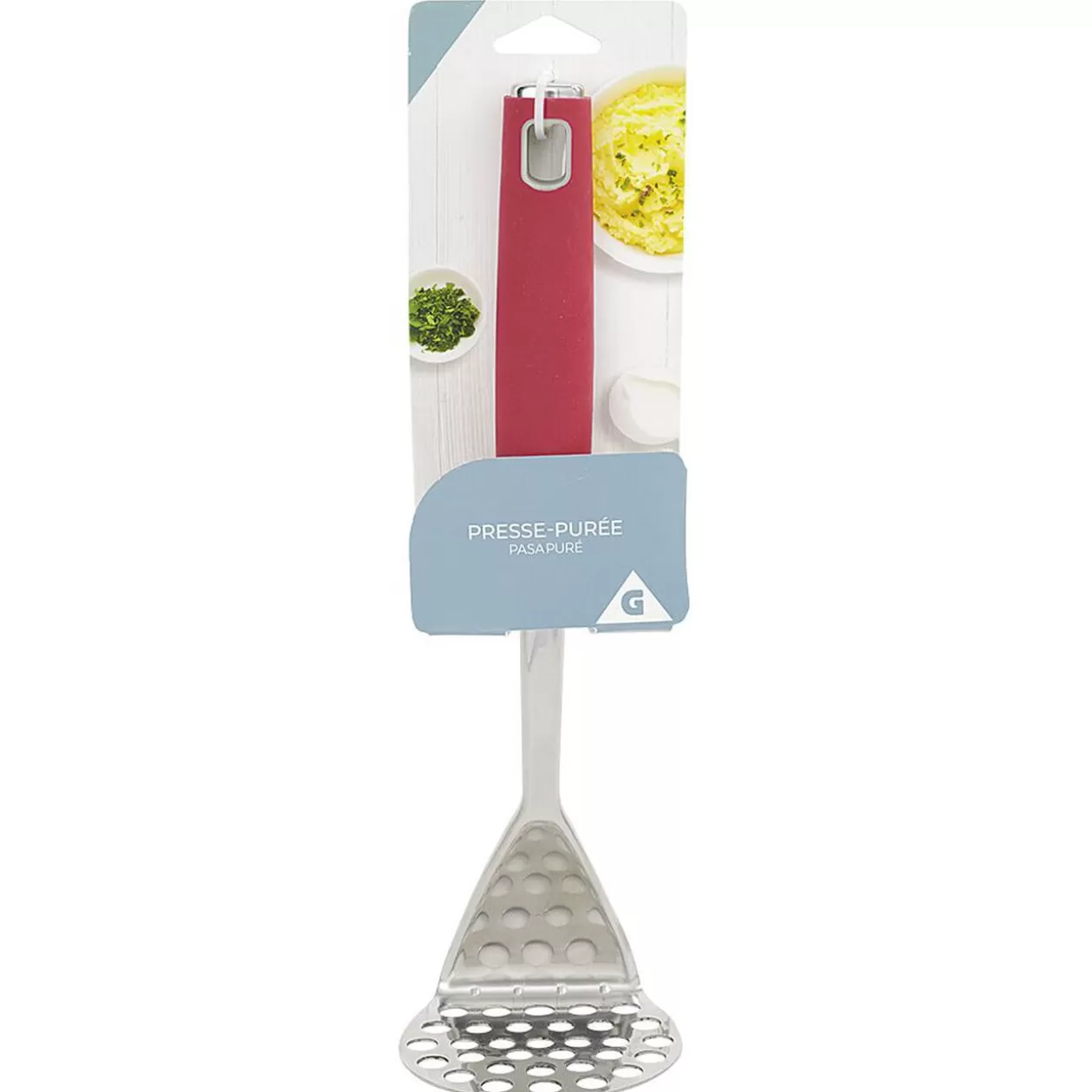 Gifi Presse purée inox avec manche en polypropylène rouge< Préparation Culinaire
