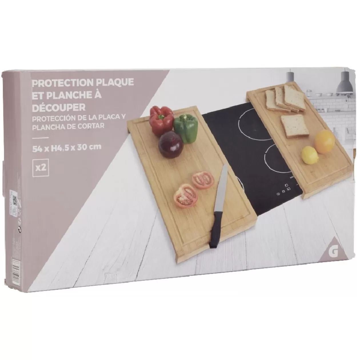 Gifi Protection plaque et planche à découper bois x2< Cuisson