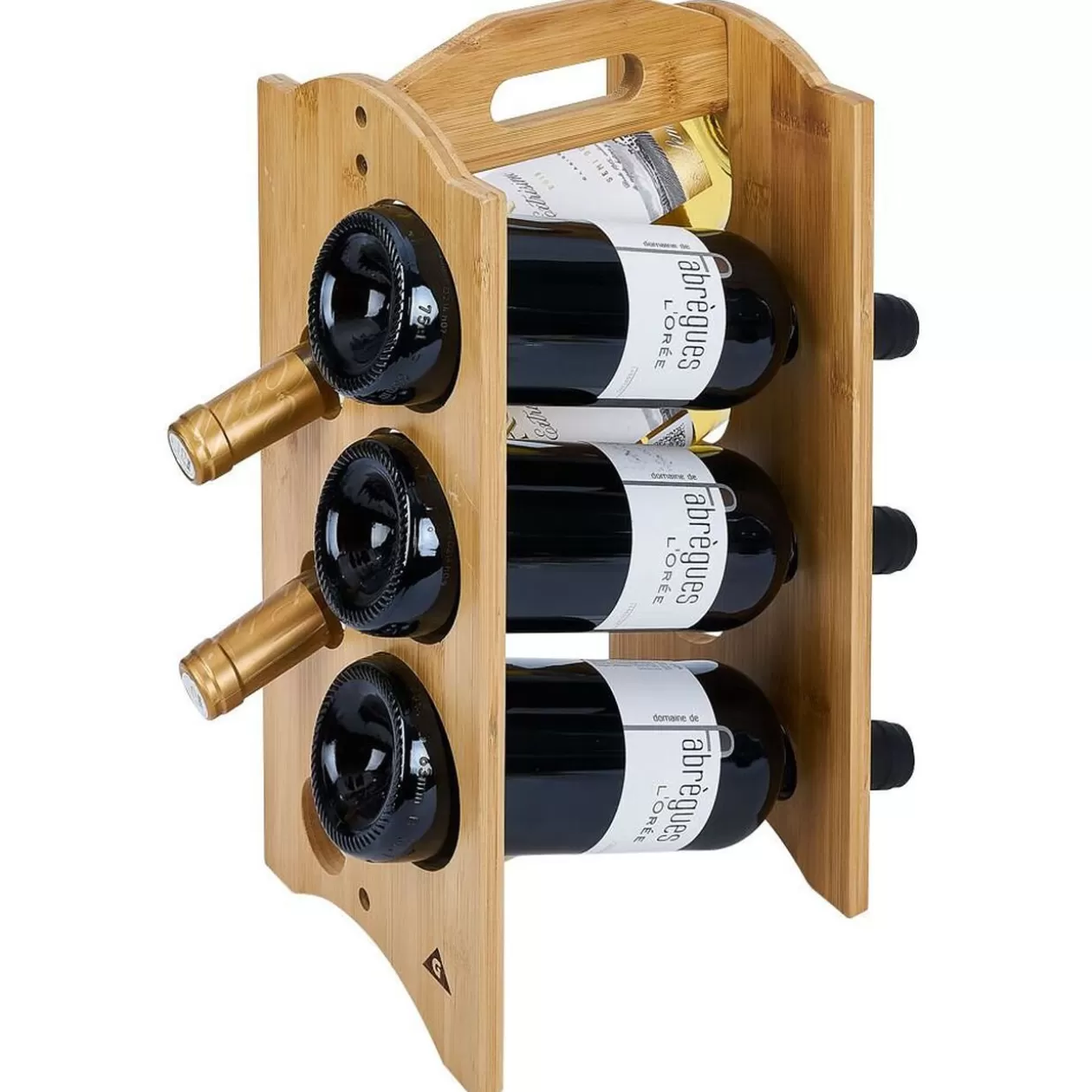 Gifi Range bouteille vertical 6 emplacements bambou 40x20xH17,8cm< Rangement De Cuisine
