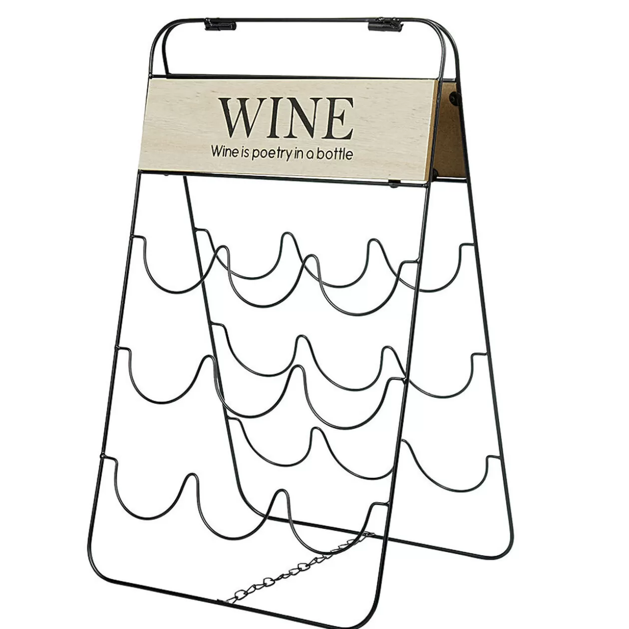 Gifi Range bouteilles 9 compartiments métal noir bois design Wine< Rangement De Cuisine