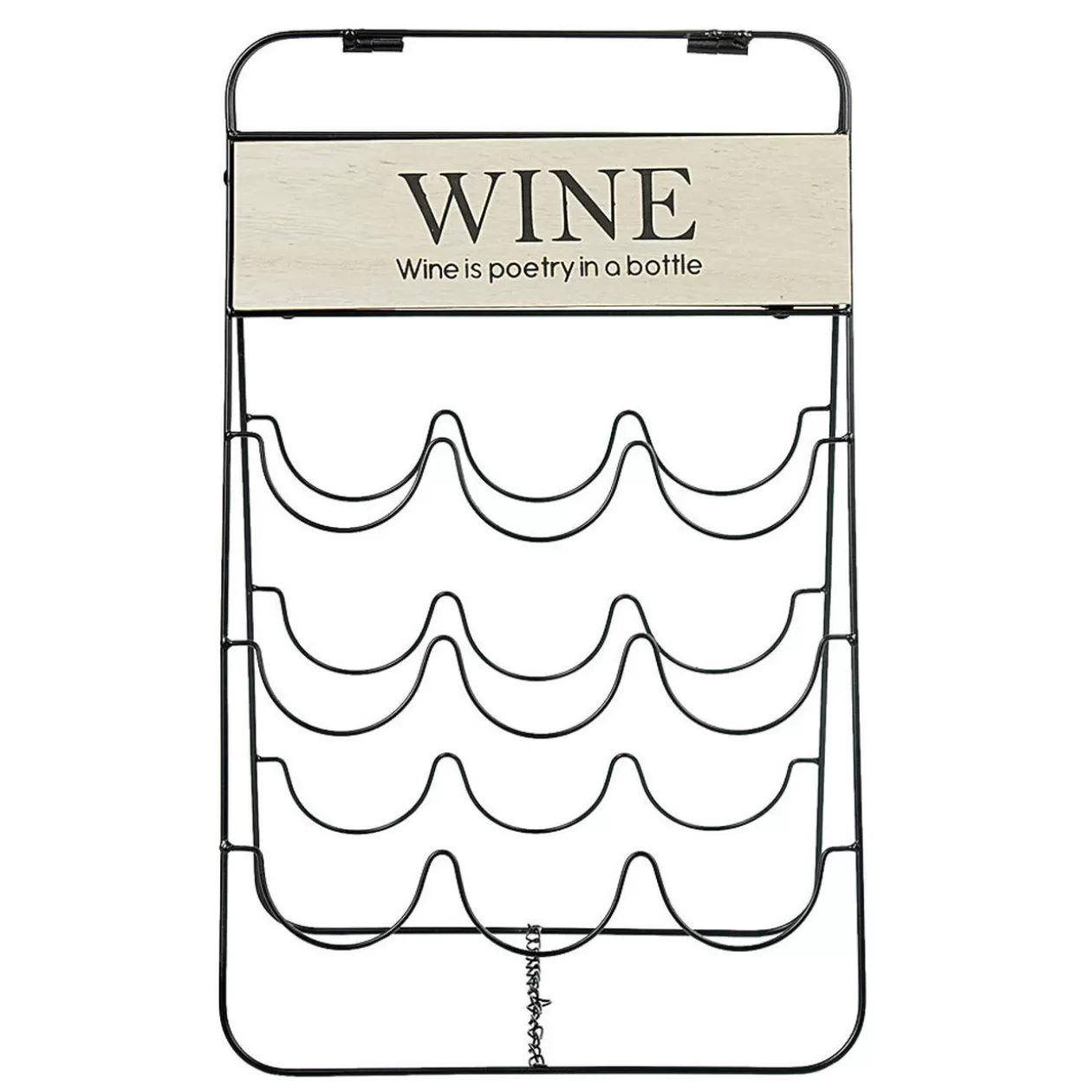 Gifi Range bouteilles 9 compartiments métal noir bois design Wine< Rangement De Cuisine