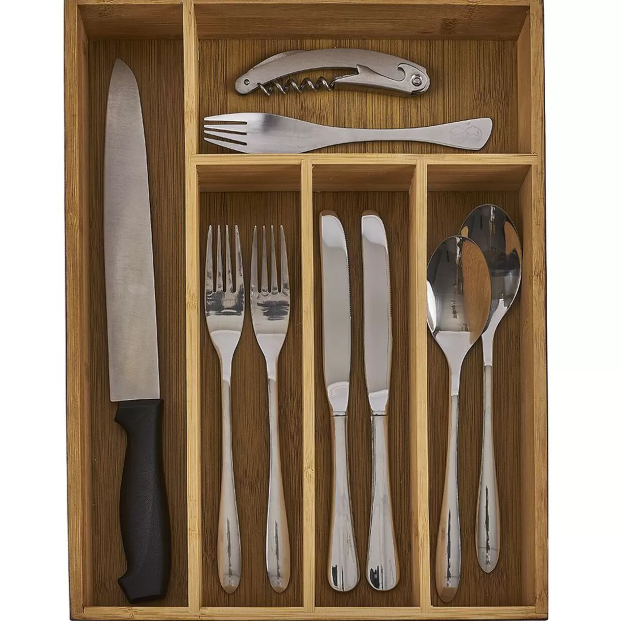 Gifi Range couvert en bambou naturel< Rangement De Cuisine