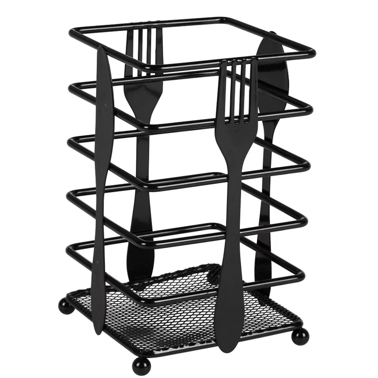 Gifi Range couvert métal design cuillère fourchette couteau 10x10xH16,5cm< Rangement De Cuisine