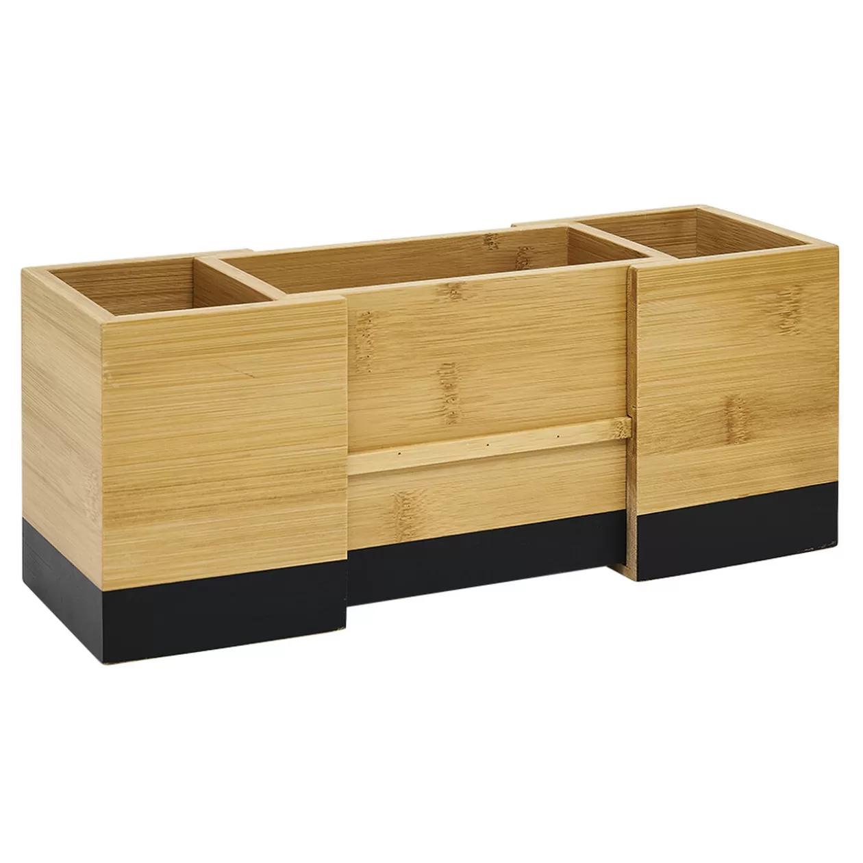 Gifi Range ustensile extensible bambou naturel et noir L18/29x10xH12cm< Rangement De Cuisine