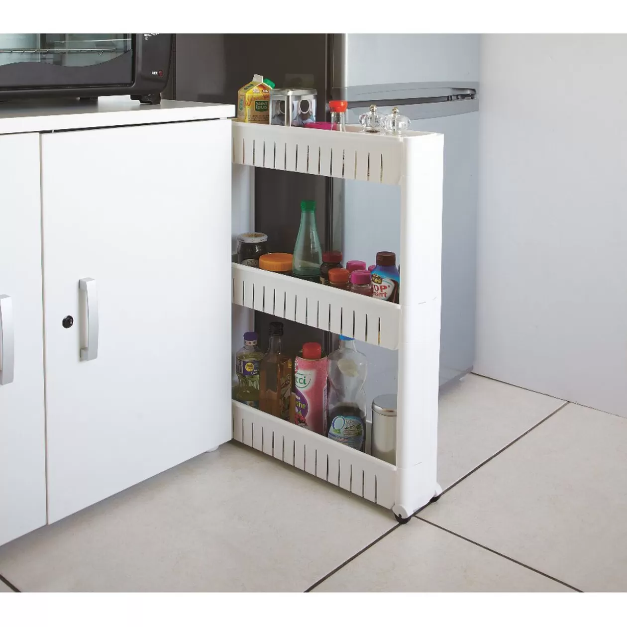 Gifi Resserre de cuisine blanc 3 niveaux< Rangement De Cuisine