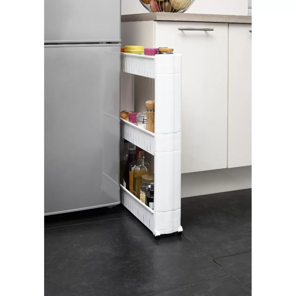 Gifi Resserre de cuisine blanc 3 niveaux< Rangement De Cuisine