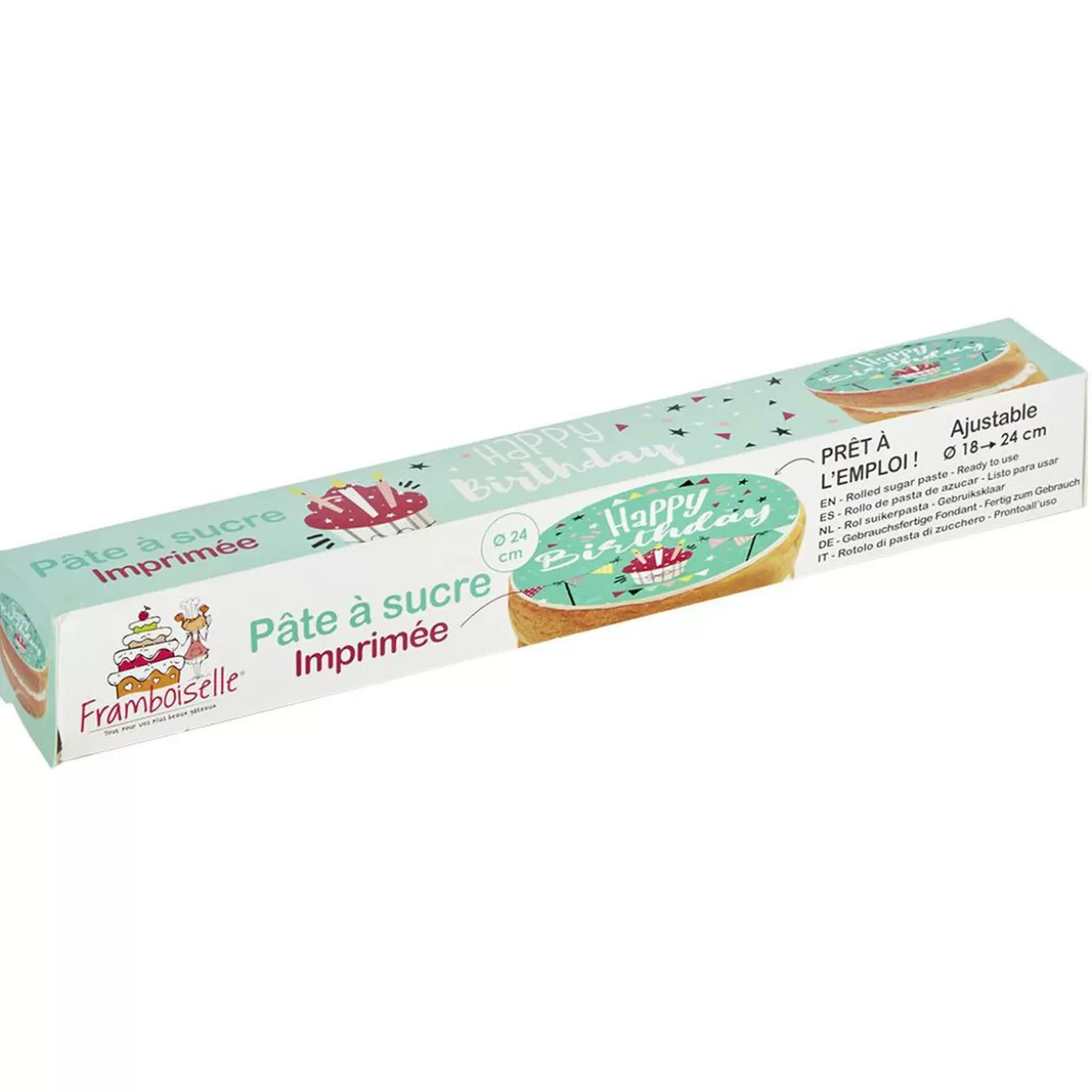 Gifi Rouleau de pâte à sucre motif Happy Birthday 150 g< Préparation Culinaire