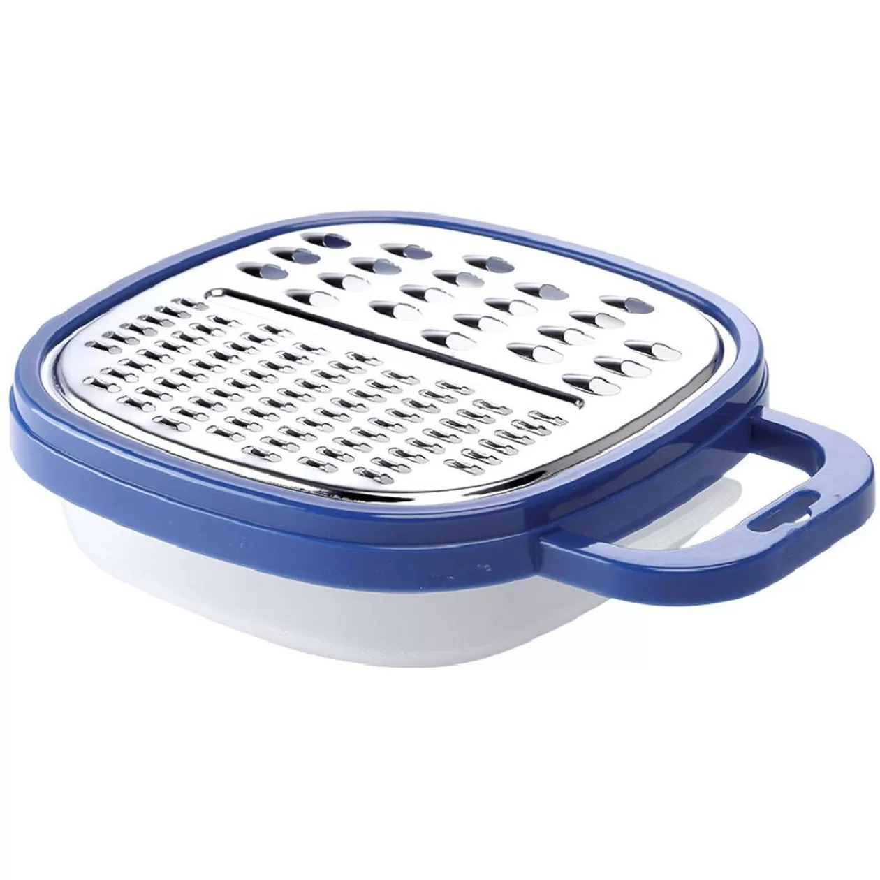 Gifi Râpe avec récipient en inox et plastique bleu< Préparation Culinaire