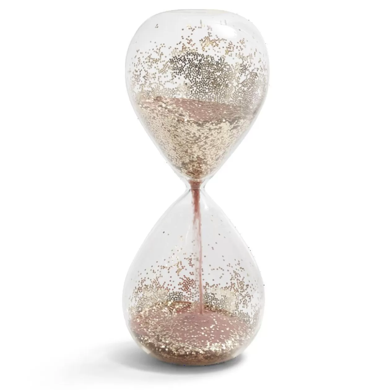 Gifi Sablier verre sable rose et paillettes doré Ø8xH20cm< Préparation Culinaire