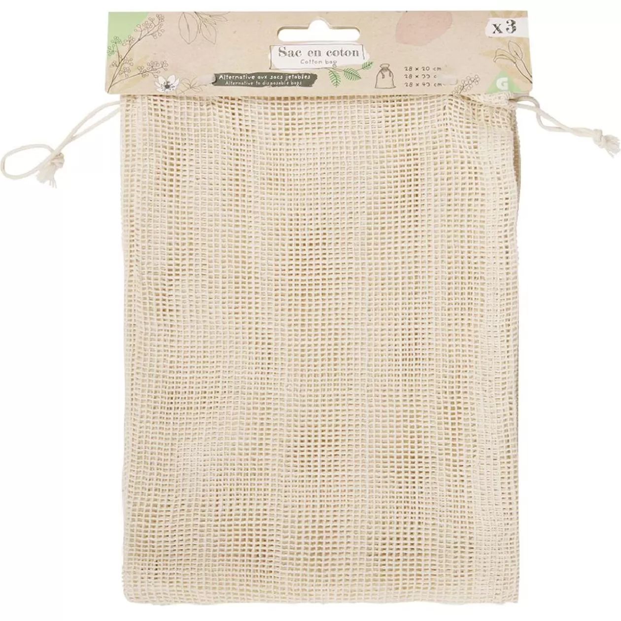 Gifi Sac en coton blanc x3< Conservation Alimentaire