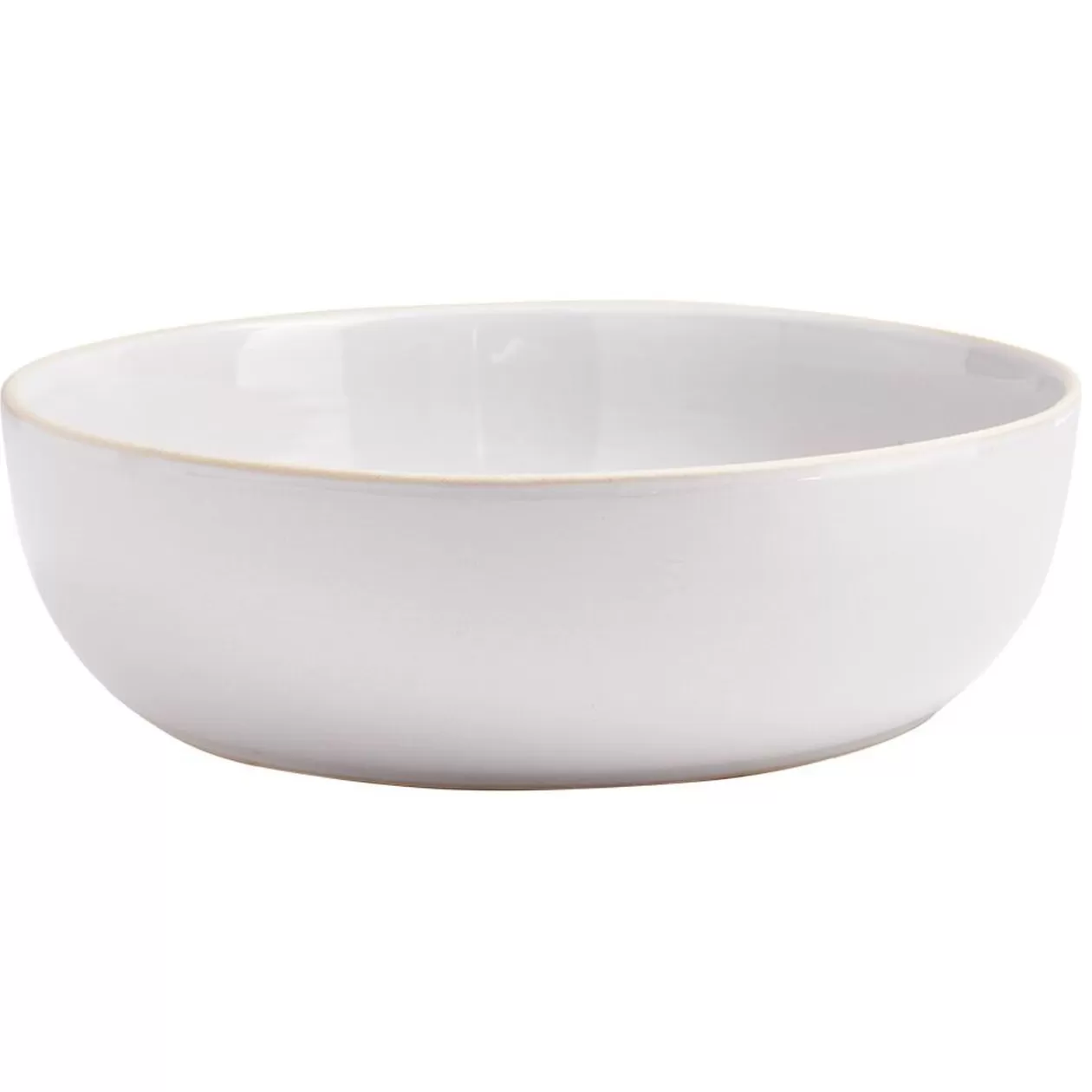 Saladier en faïence gris avec liseré crème>Gifi Shop