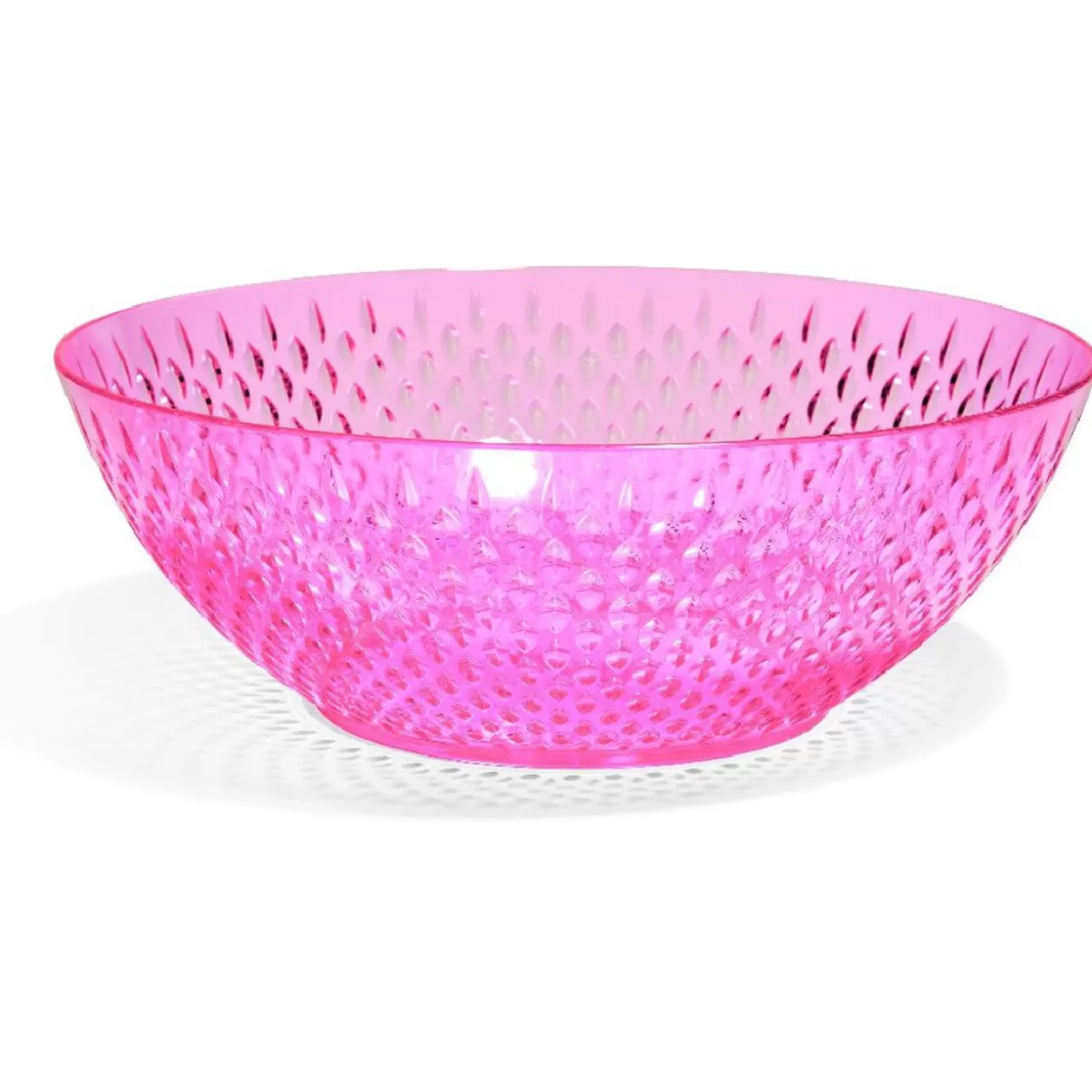 Saladier en plastique rose effet martelé>Gifi Shop