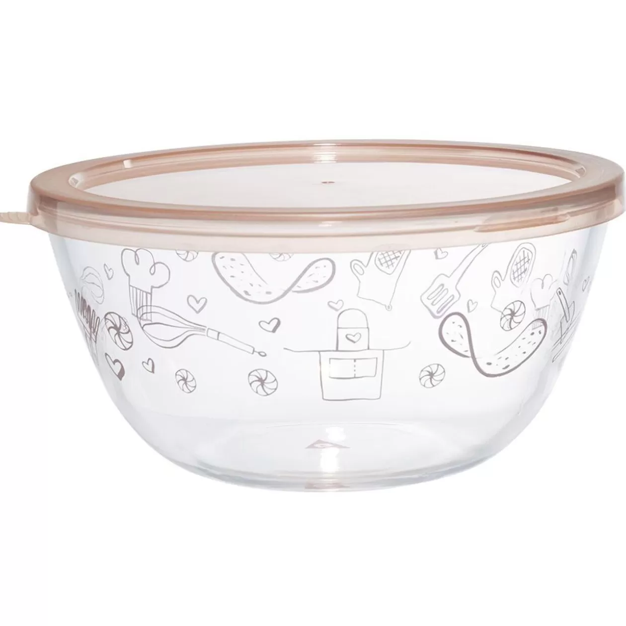 Saladier en verre avec couvercle Ø22xH10,5 cm 2 L>Gifi Outlet