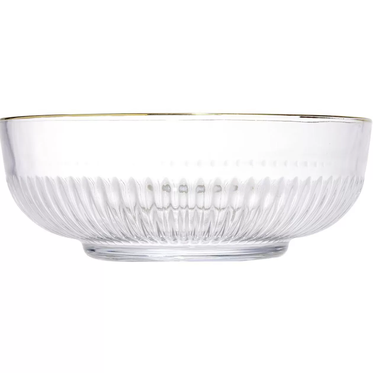 Saladier en verre strié bord liseré doré Ø15XH6,5cm>Gifi Best Sale