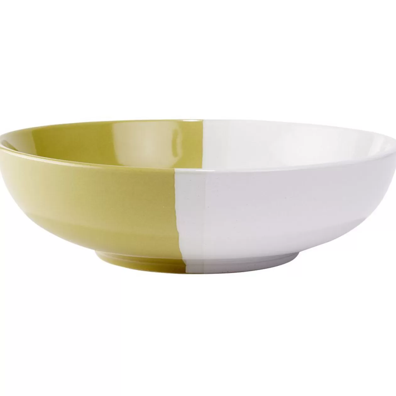 Saladier faïence bicolore vert et blanc Ø24xH6,4cm>Gifi Best