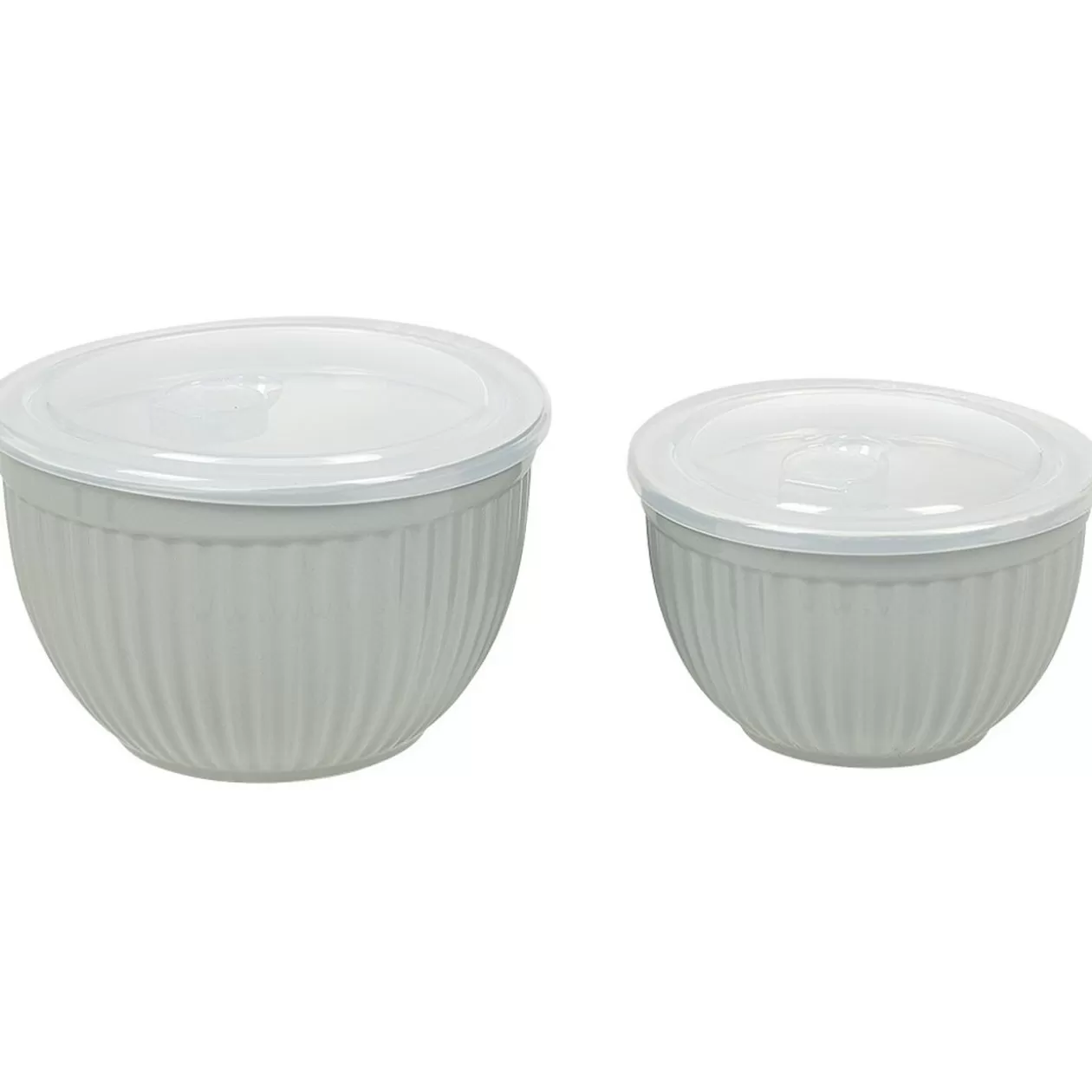 Saladier faïence x 2 avec couvercle plastique>Gifi Clearance